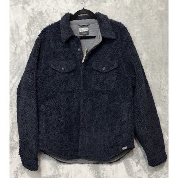 J.CREW Other - JCrew Large Nordic Sherpa Fleece Navy Shacket NWT'S Shirt Jacket Button Front